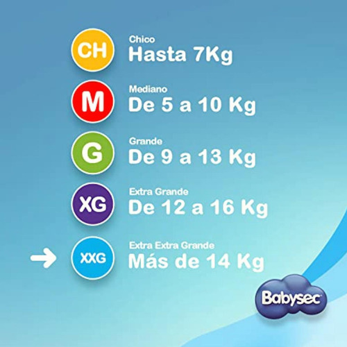 Babysec Flexi Protect Pañal Para Bebé Talla Xxg Unisex Con