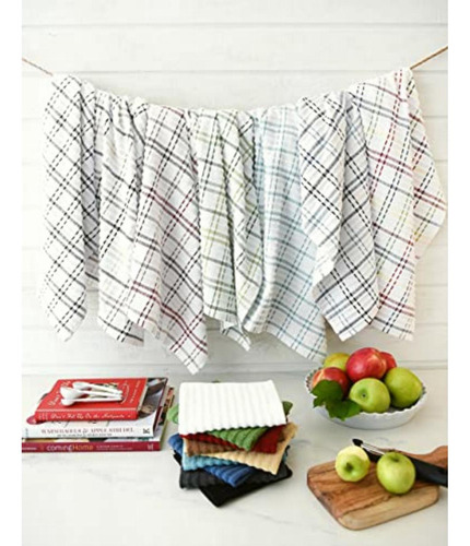 Juego De 3 Paños De Cocina 100 % Rizo Blanco 35 X 30 Cm