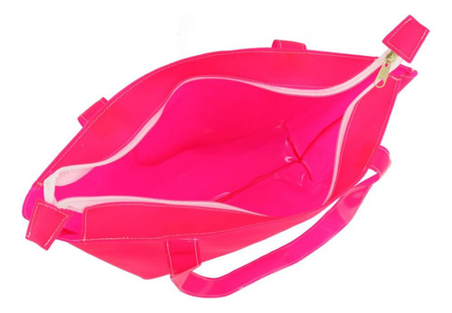 Bolsa De Praia De Silicone Zíper 6 Cores Já Cor Rosa-chiclete