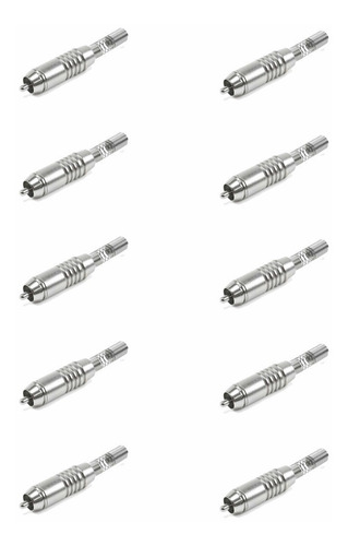 Kit C/ 10 Conectores Plug Rca Linha Macho Santo Angelo Ninja