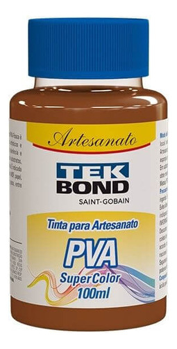 Tinta Pva Artesanato Tekbond Super Color 100ml Cores Escuras Cor Castanho