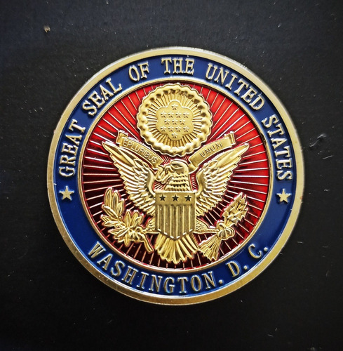 Antigua Medalla Gold Conmemorativa Del Escudo Usa! Oferta!
