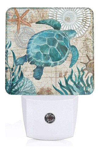 Tortuga Mar Oceano Plug In Led Noche Luz Automatica Sensor