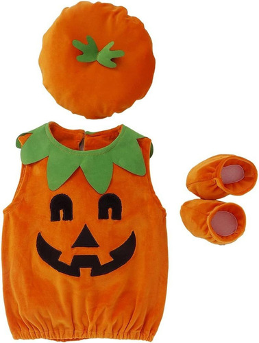 2022 Traje De Halloween For Bebé Y Niña, Traje De Calabaza