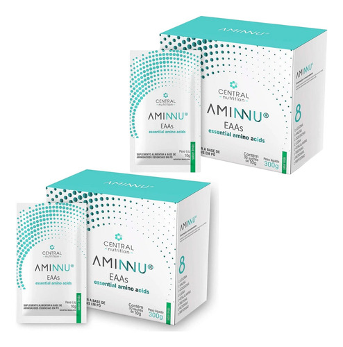 Kit 2x Aminnu Eaas Central Nutrition 10g Com 30 Sachês Limão