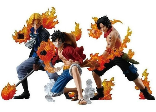 Kit 3 Bonecos One Piece Luffy Ace Sabo Attack Styling