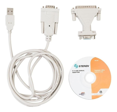 Steren Usb-ser Adaptador Usb A Serial Db9 De 1.8 M C/softwar