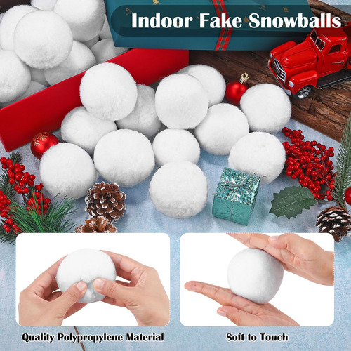 Juego De 15 Bolas De Nieve Falsas De 6.6 Cm Para Interiores