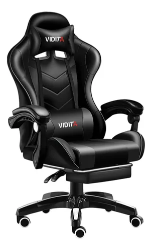 comprar Silla Gamer Vidita Gx2000 ErgonómicaPresidencial Reclinable Negra Con Reposapiés Videojuego Pc Profesional