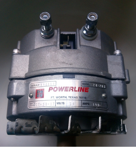 Alternador 12v 190 Amp. Power Line Modelo 24-203 