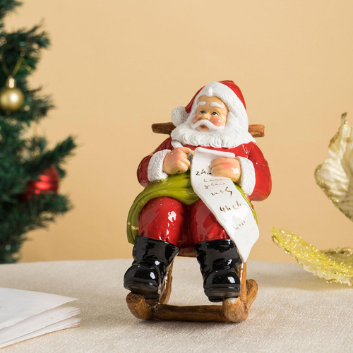 Escultura Coleccionable De Figura De Papá Noel Festiva Para