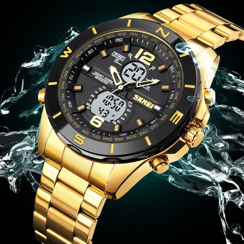 Reloj Electrónico De Acero Inoxidable Iluminado Skmei 1670