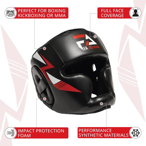 Casco De Boxeo Negro Protector De Cabeza Y Protector ...