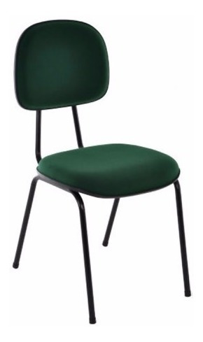 Cadeira Fixa Secretária Laminada Verde
