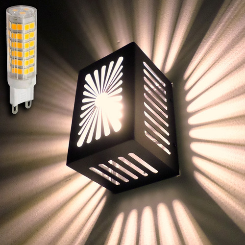 Aplique Pared Exterior Superbrillante Rayos Led 10w Pack X14