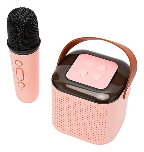 Mini Karaoke Portátil Bluetooth, Micrófono Con Altavoz Para Interior Y Exterior Color Rosa