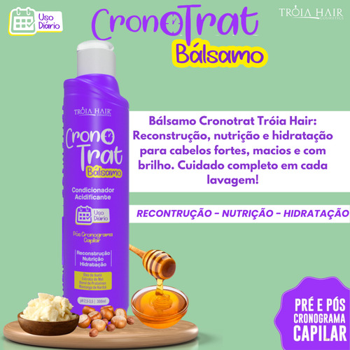 Kit Cronotrat 300ml + Tônico Milagroso 300ml Tróia Hair
