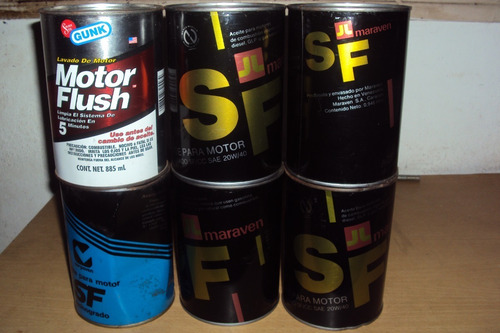 Imagen 2 de 4 de Latas De Aceite De Motor Antiguas De Coleccion * Llenas*