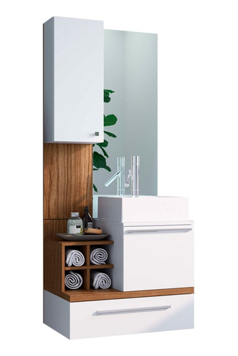 Mueble Baño + Bacha + Espejo Premium 15mm La Tentación 