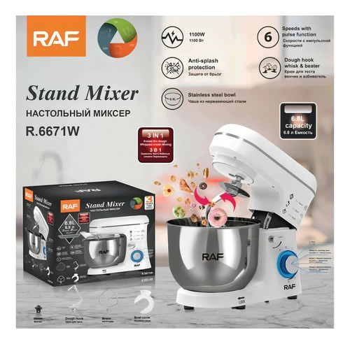 Batidora Planetaria Raf 3 Funciones 6 Velocidades R6671