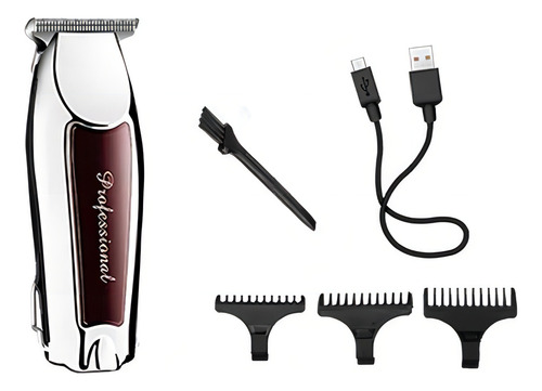 Maquininha Barba E Cabelo Acabamento Sem Fio Recarregável Ft Cor Prateado 110v/220v