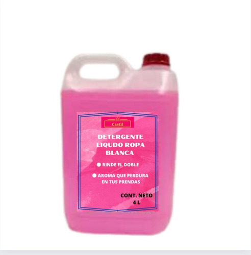 Jabon Liquido Detergente Para Ropa Blanca Delicada 4 Litros