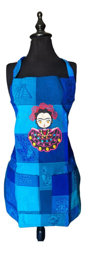 Mandil Artesanal 100% Mexicano Típico Delantal Frida Kahlo