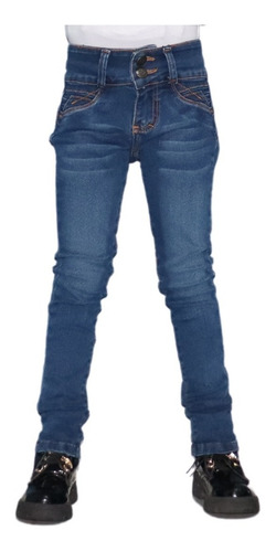 Jeans Niña Stretch Tipo Colombiano Pretina Ancha Zoly Zl116