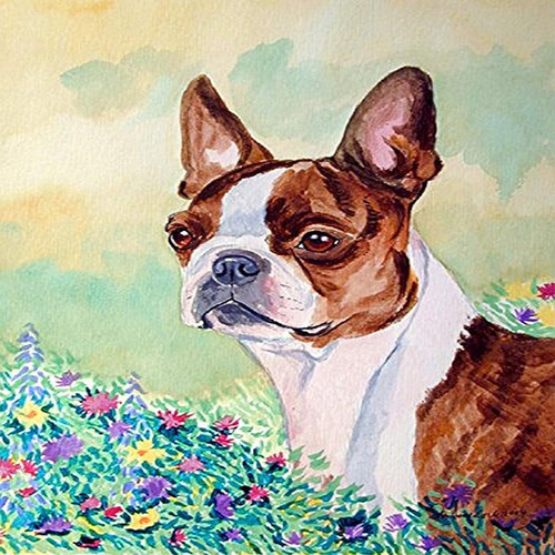 Caroline's Treasures 7222gf Red And White Boston Terrier Gar