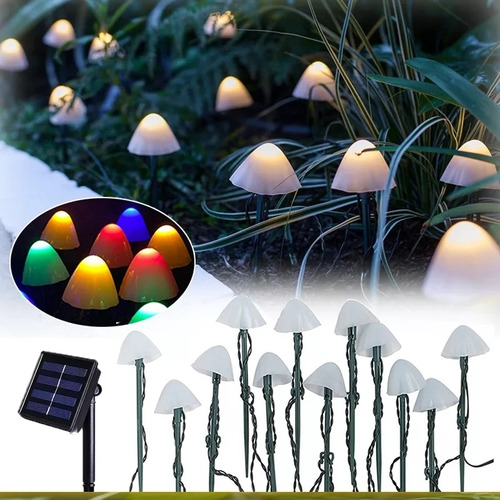 5 M 20 Hongos Led Luces De Cadena De Energía Solar Jardín