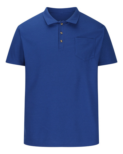 Jersey Casual Liso Con Botones A La Moda Para Hombre, Talla
