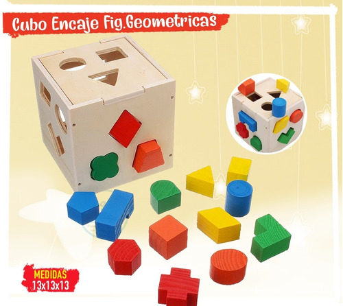 Juego Montessori Cubo De Encaje Bloques Figuras Geometricas 