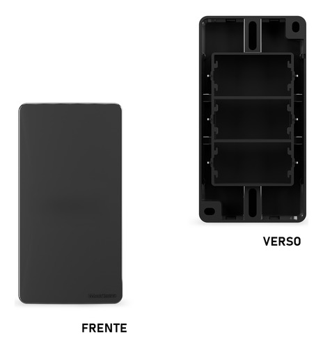 Placa Com Suporte P/ Condulete 1 Cego Sleek Preto Margirius
