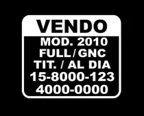 Comprar Sticker Calco Cartel Vendo Auto En Vinilo Autoadhesivo X 3