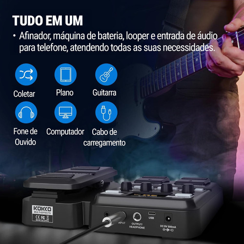 Ruiyue Guitar Multi-effects Processor Com Pedal De