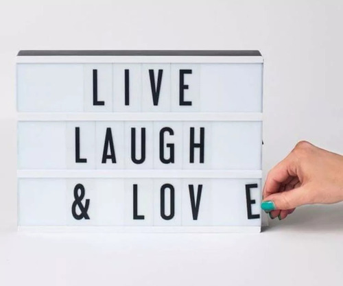 Imagen 6 de 8 de Caja De Luz Led Lightbox A4 Pizarra Con Letras Y Emojis