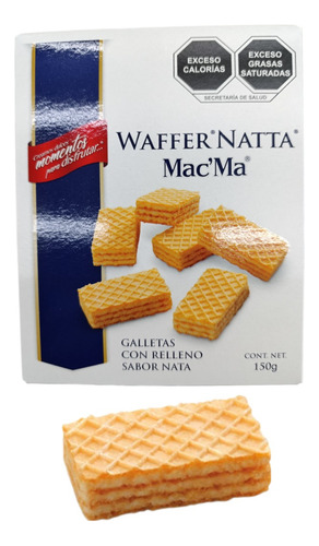Galleta Waffer Natta 4 Caja De 150g C/u Relleno Nata Mac Ma
