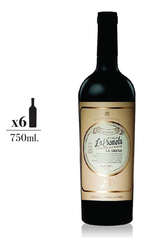 Vino Tinto Negro La Arena Malbec 750ml X6u