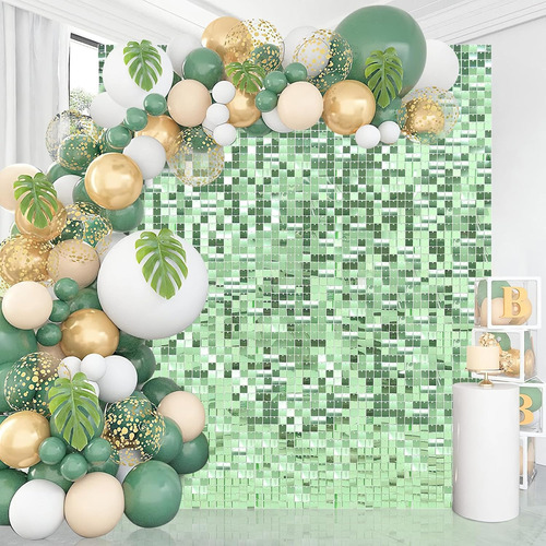 Pack 25 Paneles Soporte Base Pared + Lentejuela Shimmer Wall Verde Claro Metalizado Base Soporte X25 / Shimmer Wall