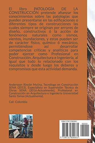 Patologia De La Construccion Conceptos Basicos, de Rincon Molina, Andersson. Editorial Independently Published, tapa blanda en español, 2021
