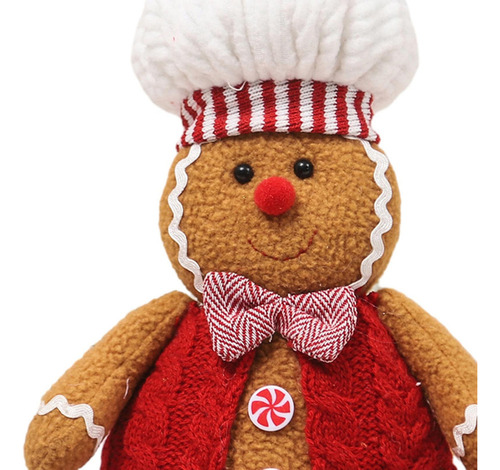 Muñeca Navideña De Pan De Jengibre, Muñeca Sentada Navideña