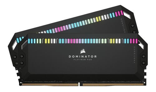 Memoria RAM Dominator Platinum RGB gamer color negro 32GB 2 Corsair CMT32GX5M2X5600C36