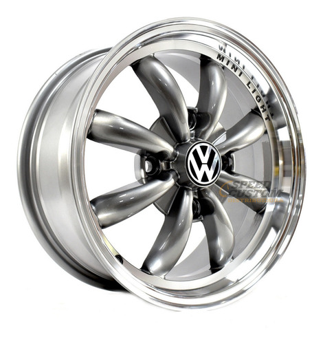 Rines 15x6.5 Barrenacion 4/130 Para Vocho Vw Logo Gun Metal