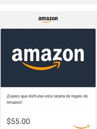 Tarjeta Amazon Gift Card 55 Dólares Usa - Código Original