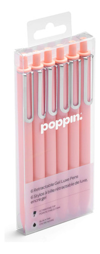 Poppin Boligrafos Retractiles De Gel De Lujo, Rubor, Paquete