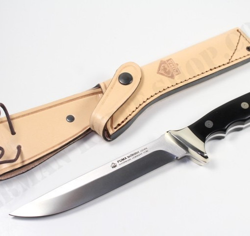 Imagen 2 de 9 de Cuchillo De Caza Puma Wildtoter Micarta 16cm Funda Cuero