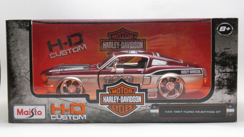 Ford Mustang Gt 1967 - Harley-davidson Hd Custom 1/24 Maisto Plata