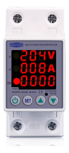 Relé Protetor De Tensão Ajustável De Trilho Din 63a 230v 3in