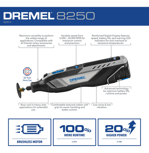 Ferramenta Rotativa Sem Fio Dremel 8250-5 12v Com Motor Sem