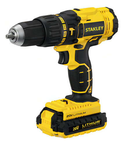 Taladro Percutor 20v + 2 Baterías Stanley Sch201c2k-b2c Color Amarillo
